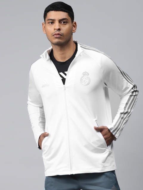 

ADIDAS Men White Solid Lightweight Football Real Madrid Anthem Jacket