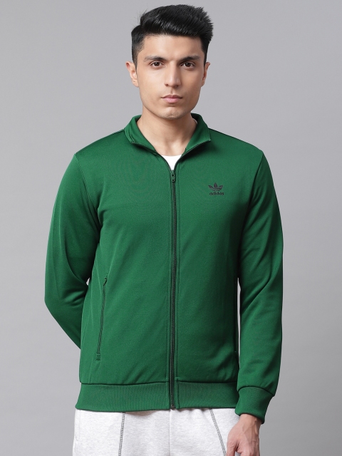 

ADIDAS Originals Men Green Trefoil Essentials Solid Track Jacket