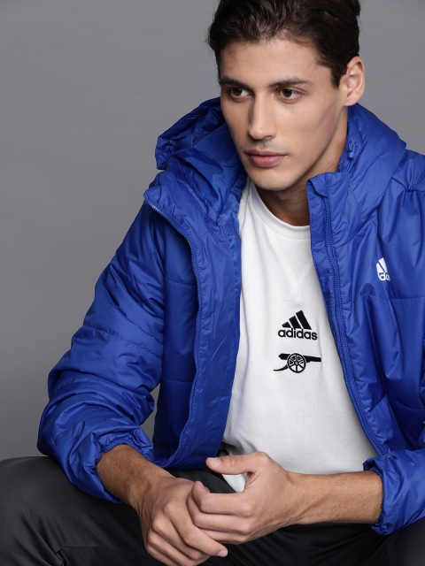 

ADIDAS Men Blue Solid Bsc Insulated Hooded Jacket