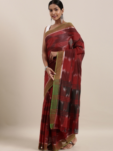 

The Chennai Silks Red Pure Cotton Woven Design Venkatgiri Saree