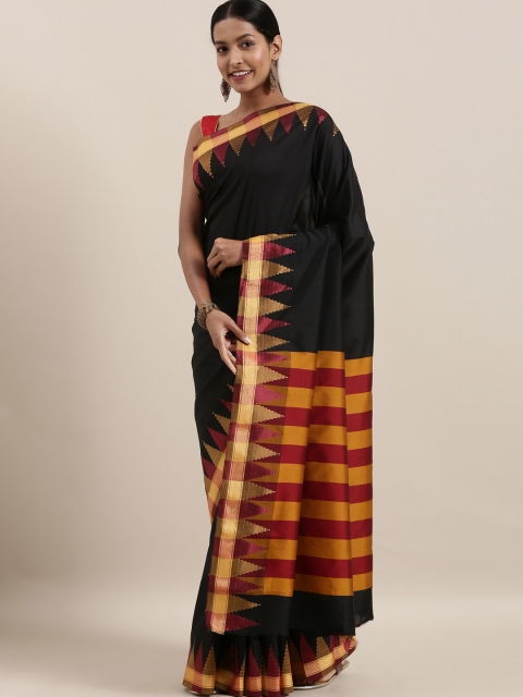

The Chennai Silks Black & Red Art Silk Woven Design Saree