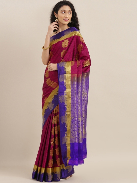 

The Chennai Silks Classicate Burgundy Silk Woven Design Kanjeevaram Saree