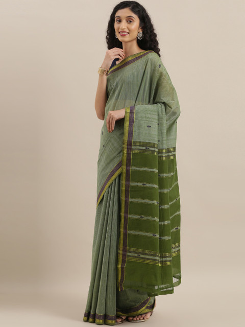 

The Chennai Silks Classicate Green Woven Design Pure Cotton Saree