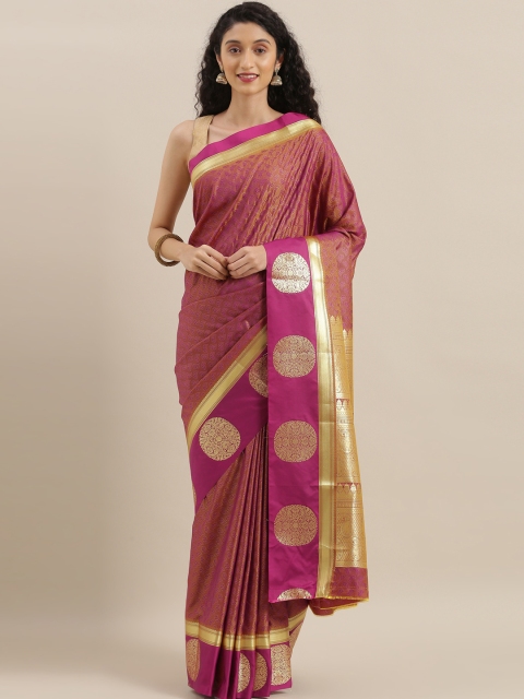 

The Chennai Silks Classicate Purple & Gold-Toned Art Silk Woven Design Saree