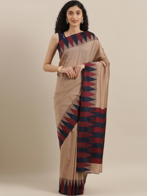 

The Chennai Silks Brown & Maroon Art Silk Woven Design Saree