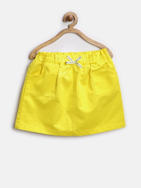 

United Colors of Benetton Girls Yellow A-Line Skirt