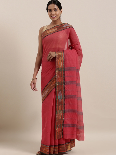 

The Chennai Silks Magenta Pink Solid Pure Cotton Saree