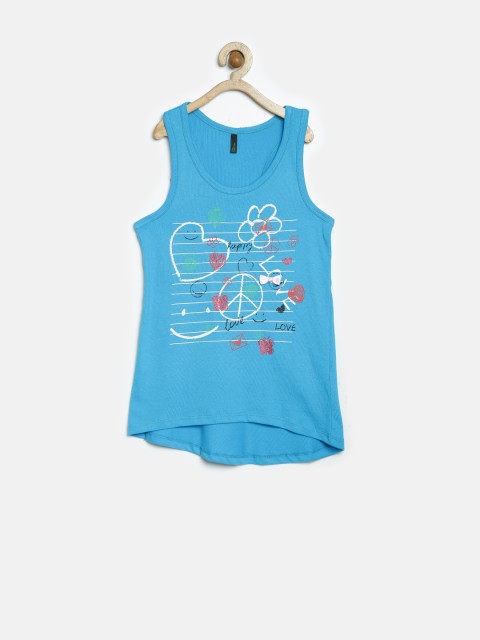 

United Colors of Benetton Blue Conversational Print Tank Top