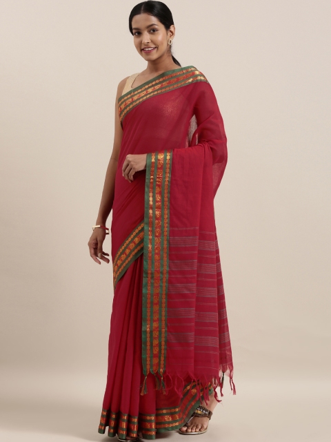 

The Chennai Silks Red Solid Pure Cotton Saree