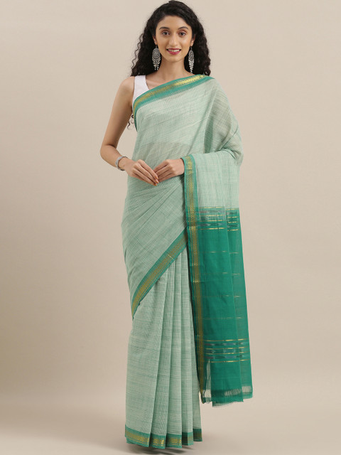 

The Chennai Silks Green Checked Pure Cotton Saree
