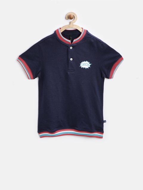 

United Colors of Benetton Boys Navy Printed T-Shirt, Navy blue