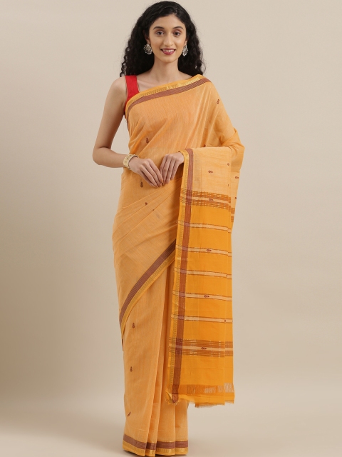 

The Chennai Silks Mustard Yellow Woven Design Pure Cotton Sustainable Saree