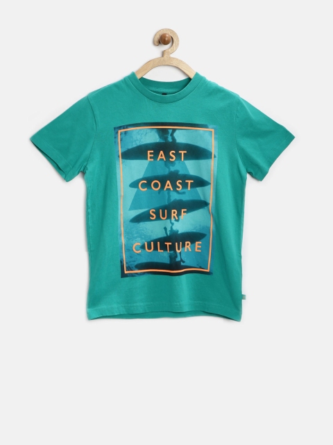 

United Colors of Benetton Boys Green Printed T-Shirt