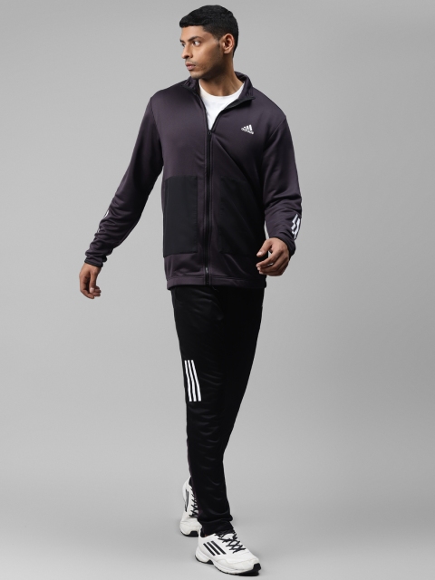 

ADIDAS Men Purple & Black MTS Fabric Mix Tracksuit