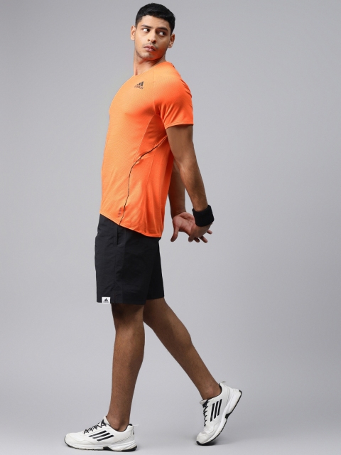 

ADIDAS Men Neon Orange Solid ADI Runner T-shirt