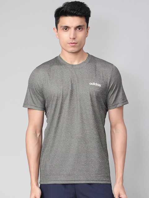 

ADIDAS Men Charcoal Grey Designed 2 Move HE Solid Round Neck T-shirt