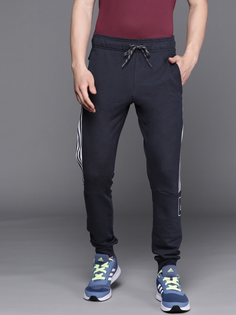 

ADIDAS Men Navy Blue Solid Side Striped M 3s Sustainable Tape Pants