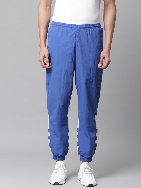 

ADIDAS Originals Men Blue & White Big Trefoil Colourblock Woven Track Pants