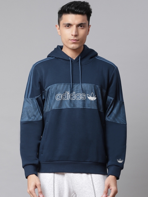 

ADIDAS Originals Men Navy Blue BX-20 Printed Hooded Sweatshirt