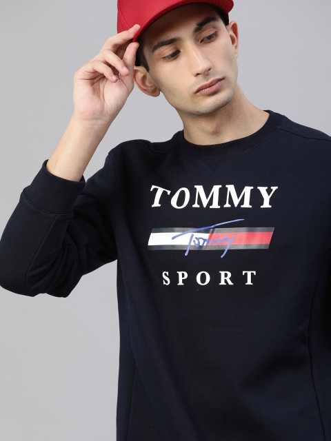 

Tommy Hilfiger Men Navy Blue Printed Sweatshirt