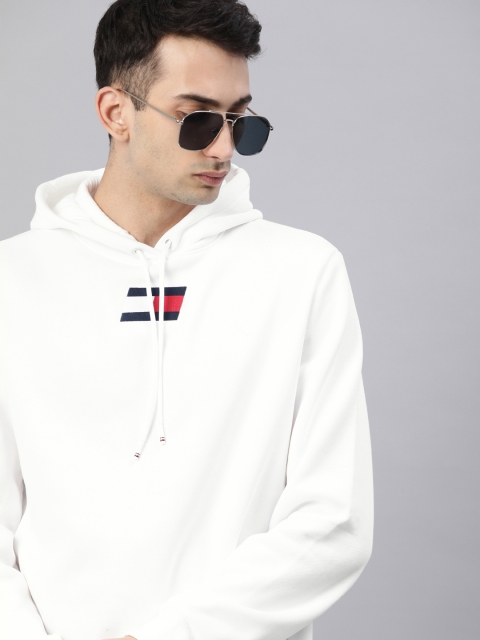 

Tommy Hilfiger Men White Printed Hooded Sweatshirt