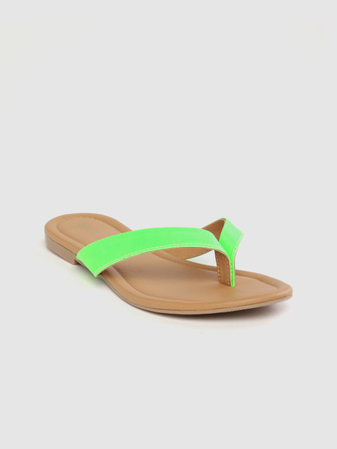 

Lavie Women Green Solid Open Toe Flats