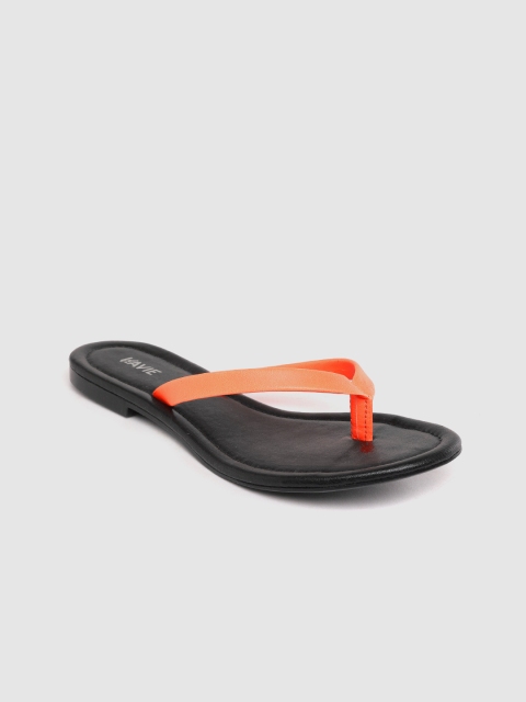 

Lavie Women Neon Orange Solid Open Toe Flats