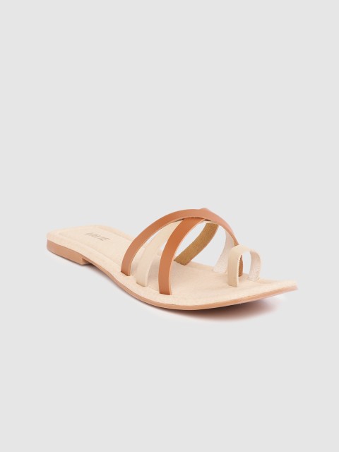 

Lavie Women Brown & Beige Colourblocked One Toe Flats