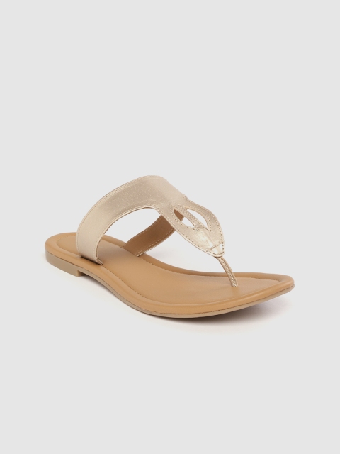 

Lavie Women Gold-Toned Solid T-Strap Flats