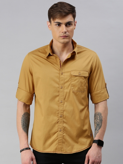 

Roadster Men Brown Moisture Management Finish Solid Shirt