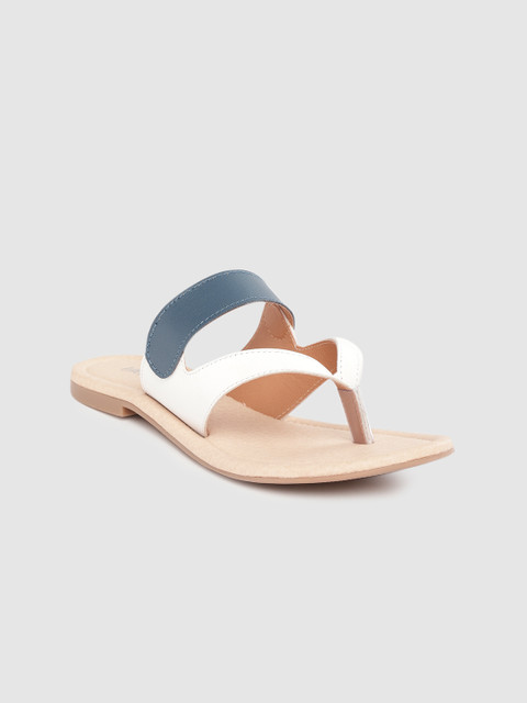 

Lavie Women White & Navy Colourblocked Open Toe Flats
