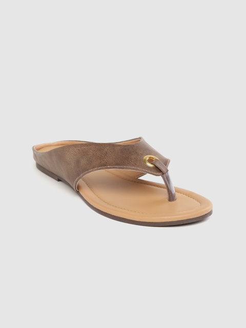 

Lavie Women Coffee Brown Solid Open Toe Flats