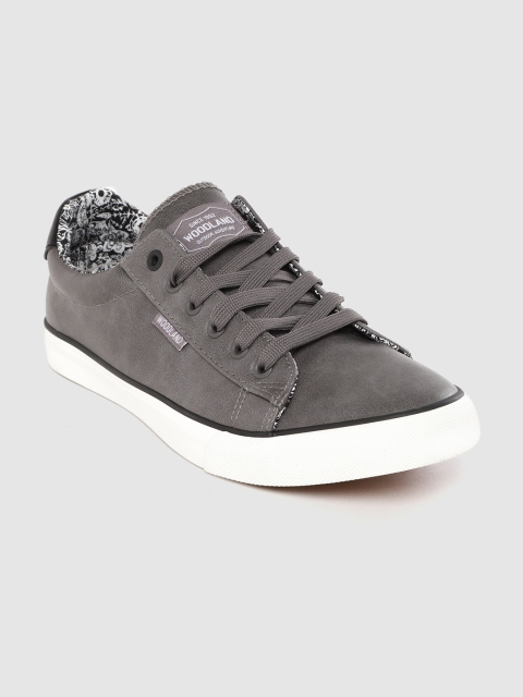 

Woodland Men Charcoal Grey Solid Sneakers