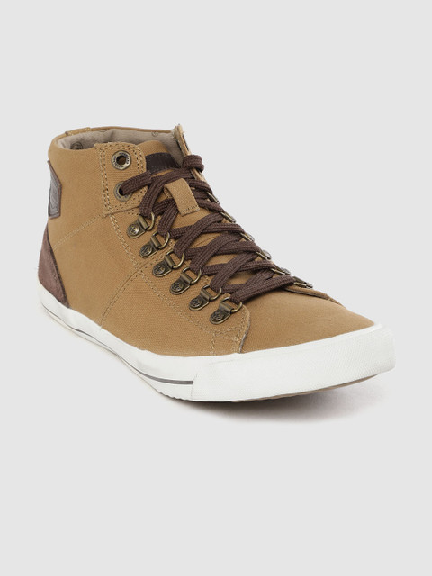 

Woodland Men Brown Solid Mid-Top Sneakers
