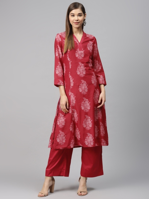 

Biba Women Red & Pink Printed Kurta with Palazzos