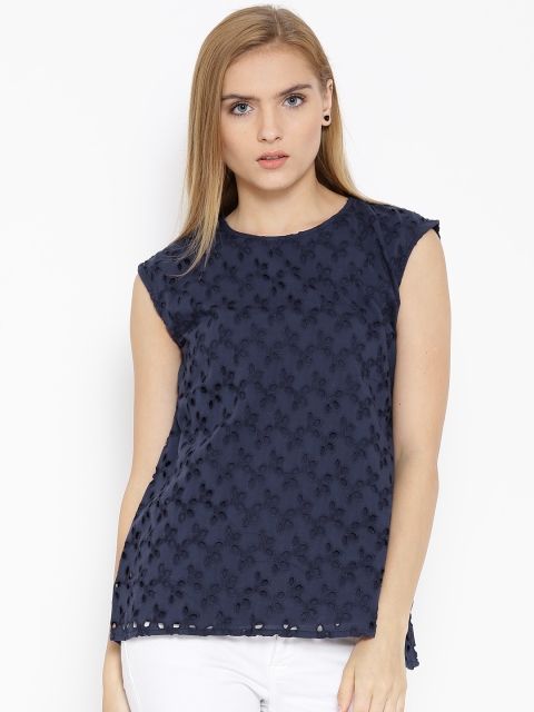 

Pepe Jeans Navy Eyelet Top, Navy blue