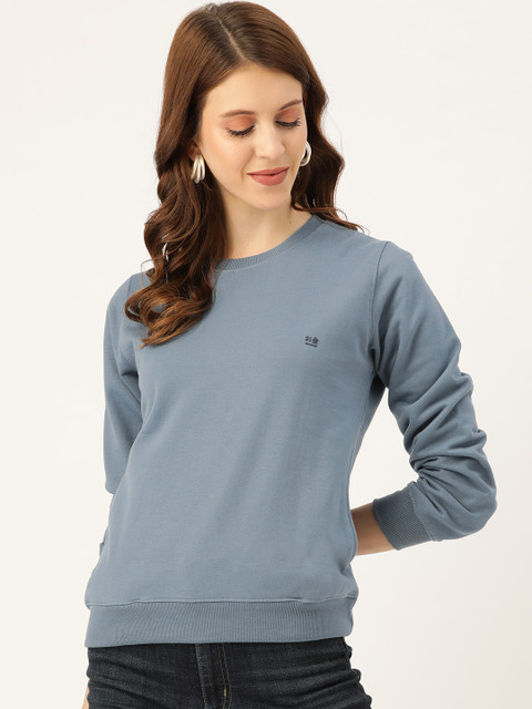 

Okane Women Blue Solid Sweatshirt