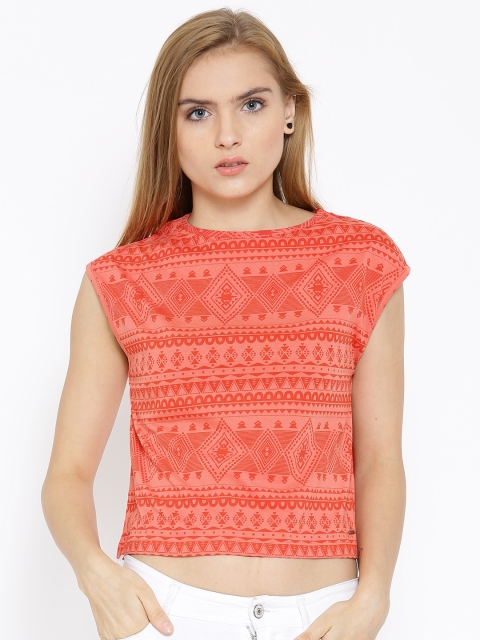 

Pepe Jeans Orange Printed Crop Top