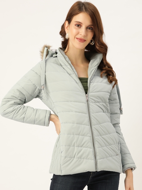 

Okane Women Green Solid Parka Jacket