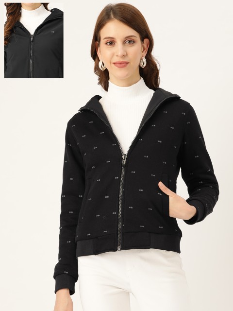 

Okane Women Black Solid Reversible Bomber Jacket