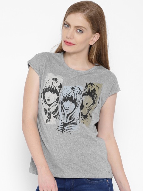

Pepe Jeans Grey Printed Pure Cotton T-shirt