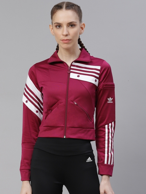 

ADIDAS Originals Women Maroon & White Striped Danielle Cathari Track Top