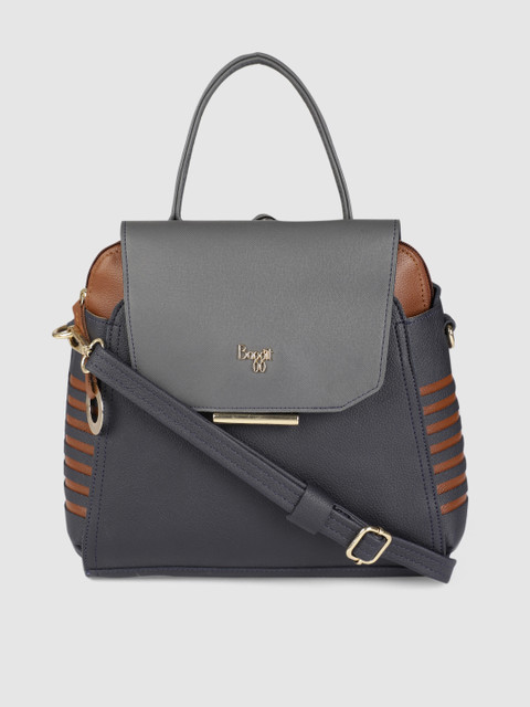 

Baggit Navy Blue & Grey Colourblocked HIDEOUT AUDREY 5 Backpack cum Handheld Bag