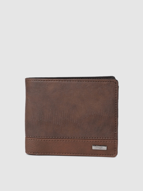 

Baggit Men Brown Textured Two Fold Wallet