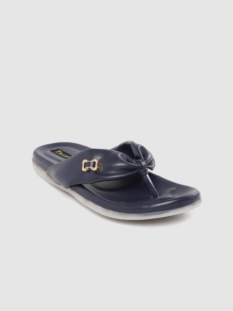 

TRASE Women Navy Blue Solid Open Toe Flats