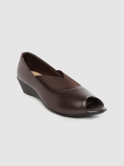 

TRASE Women Coffee Brown Solid Peep Toe Heels