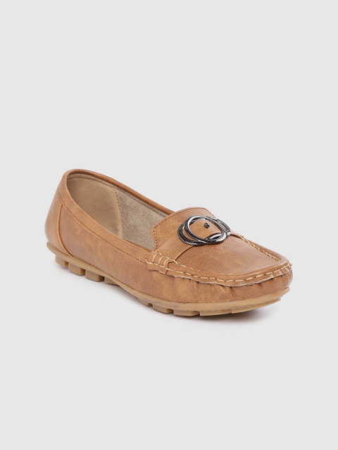 

TRASE Women Tan Brown Solid Loafers with Embellished Detail