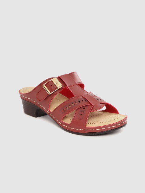

TRASE Women Maroon Laser Cut Comfort Heels
