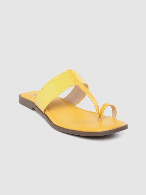 

TRASE Women Yellow Solid One Toe Flats