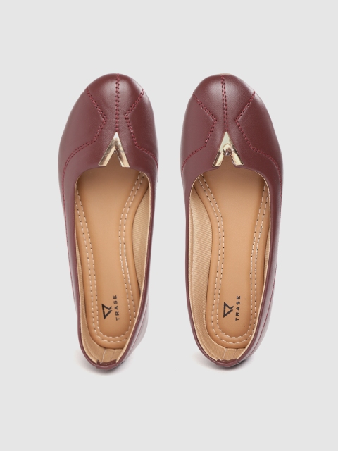 

TRASE Women Maroon Solid Ballerinas